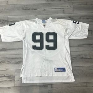 Warren Sapp Oakland Raiders White Jersey Reebok Size Men’s Large